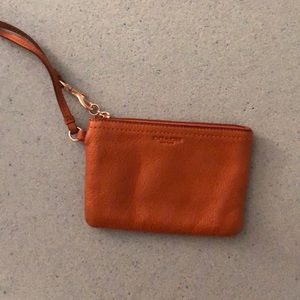 Coach brown leather wristlet